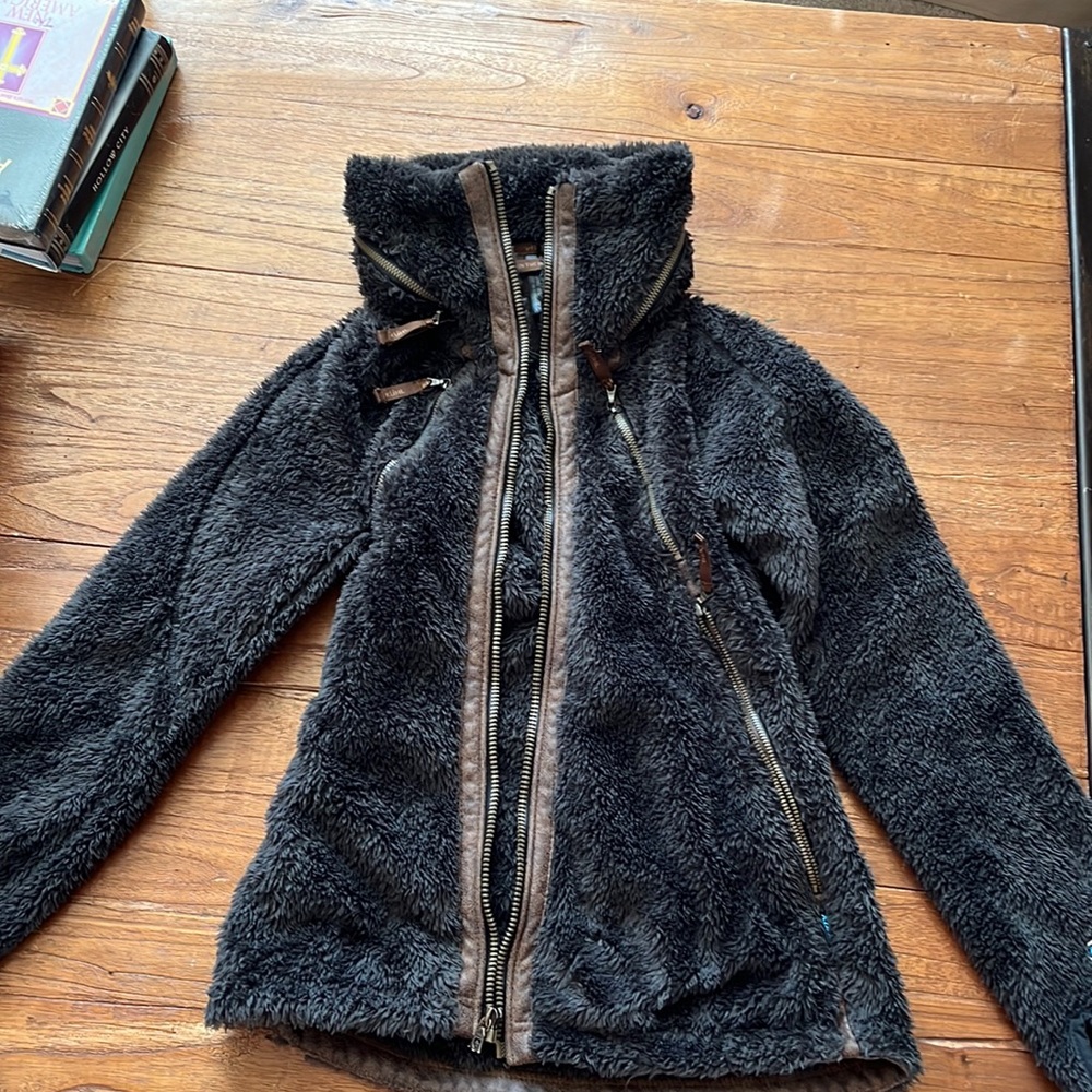 black fur jacket